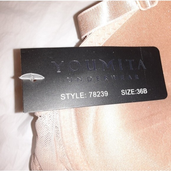 Youmita 36B Tuscany Metallic Lace Strappy Push Up Bra NWT - Picture 9 of 10